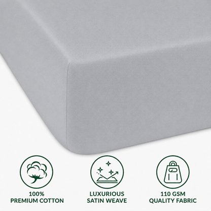 Luxury Cotton Flat Bed Sheet – Ash Grey