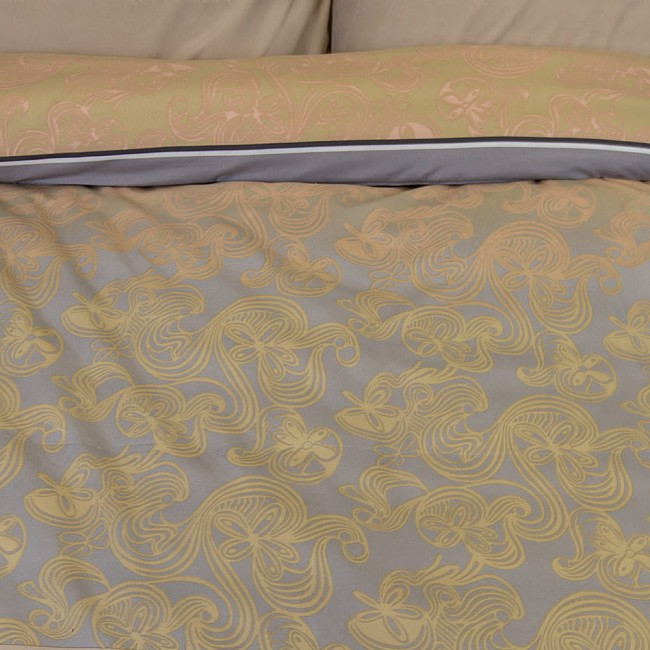 Cotton Family Comfort Duvet Cover + 4 Pillowcase (Terrazzo in shades of brown and gray)