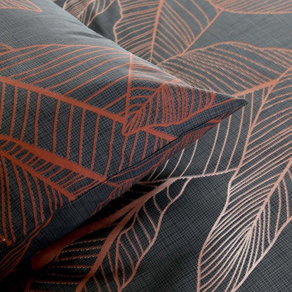 Cotton Comfort Duvet Cover + 2 Pillowcase (copper leaves)