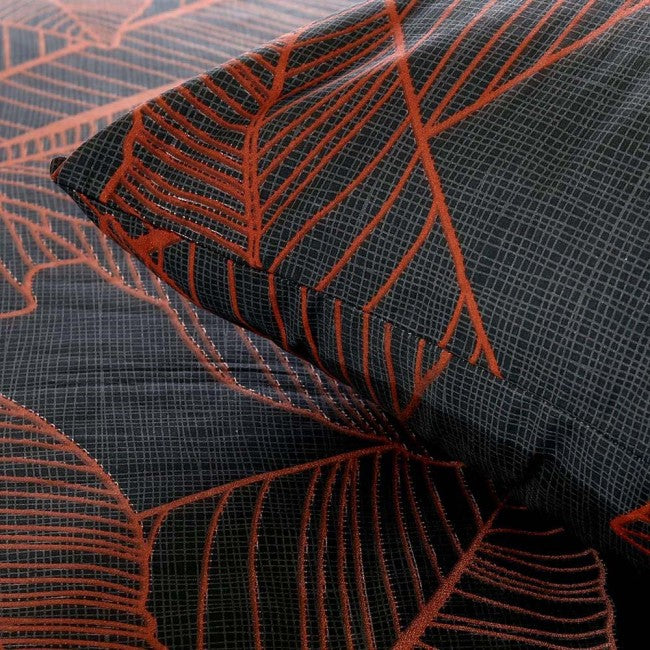 Cotton Essential Duvet Cover + 1 Pillowcase (copper leaves)