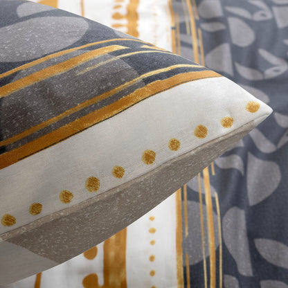 Cotton Family Comfort Duvet Cover + 1 Pillowcase (Carla Grey)