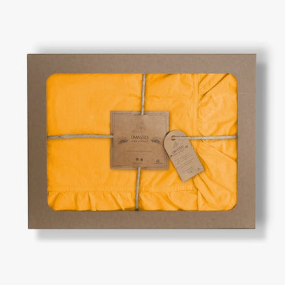 Cotton Family Comfort Duvet Cover + 2 Pillowcase (yellow ruffle)