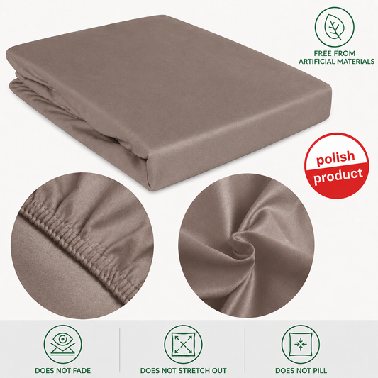 Luxury Satin Flat Bed Sheet – Coffee Brown
