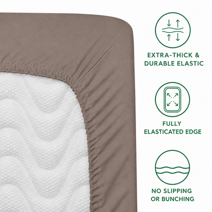 Luxury Cotton Fitted Bed Sheet – Coffee Brown