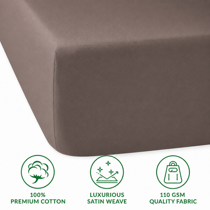 Luxury Satin Flat Bed Sheet – Coffee Brown