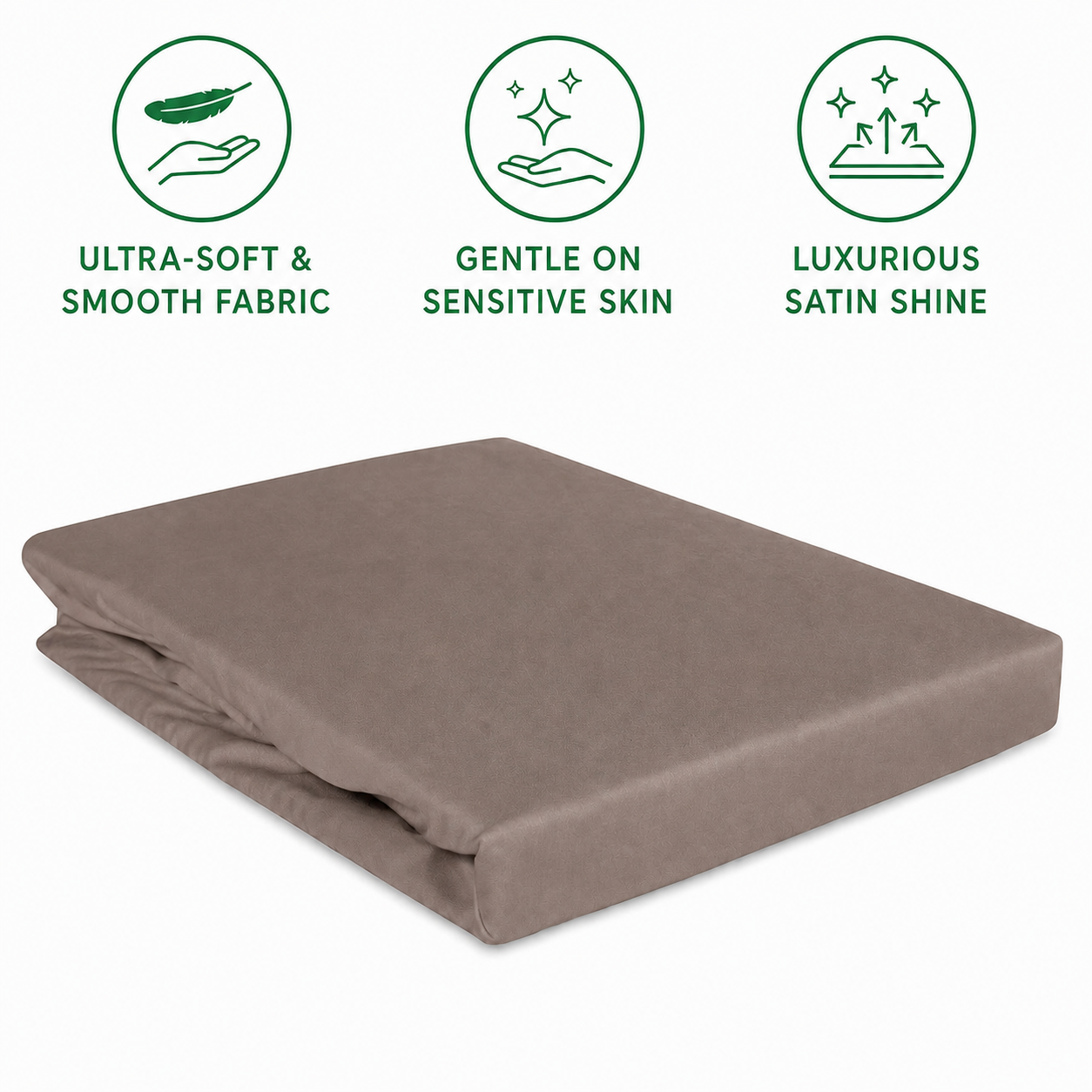 Luxury Satin Fitted Bed Sheet - Coffee Brown
