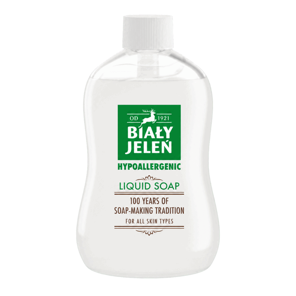Hypoallergenic Liquid Soap Refill for Sensitive Skin – Biały Jeleń by Pollena – 500 ml