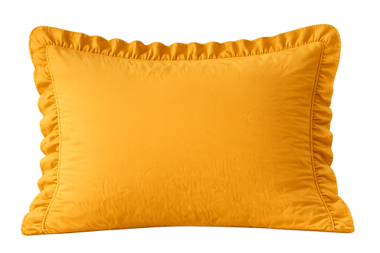 Cotton Family Comfort Duvet Cover + 1 Pillowcase (yellow ruffle)
