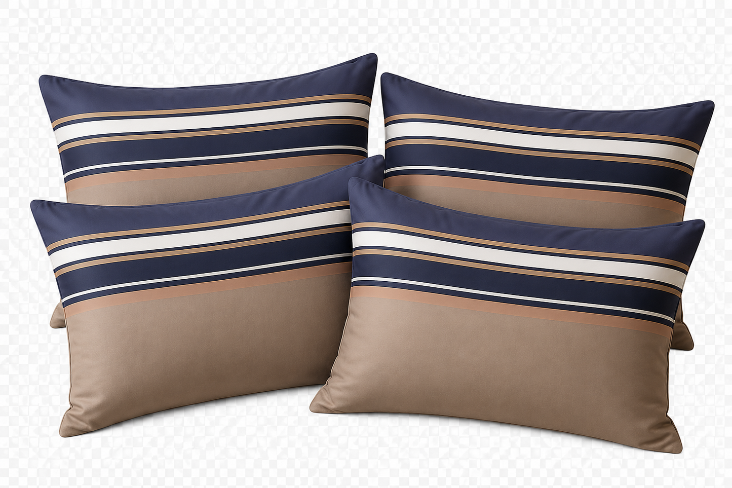 Cotton Family Comfort Duvet Cover + 4 Pillowcase (Terrazzo in shades of brown and gray)