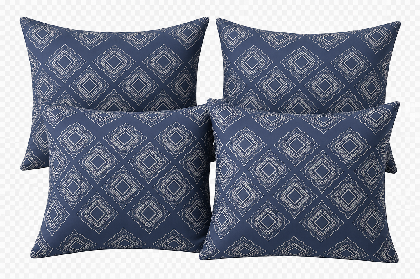 Cotton Family Comfort Duvet Cover + 4 Pillowcase (Dora – Dark Blue)