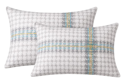 Cotton Family Comfort Duvet Cover + 2 Pillowcase (grey check)