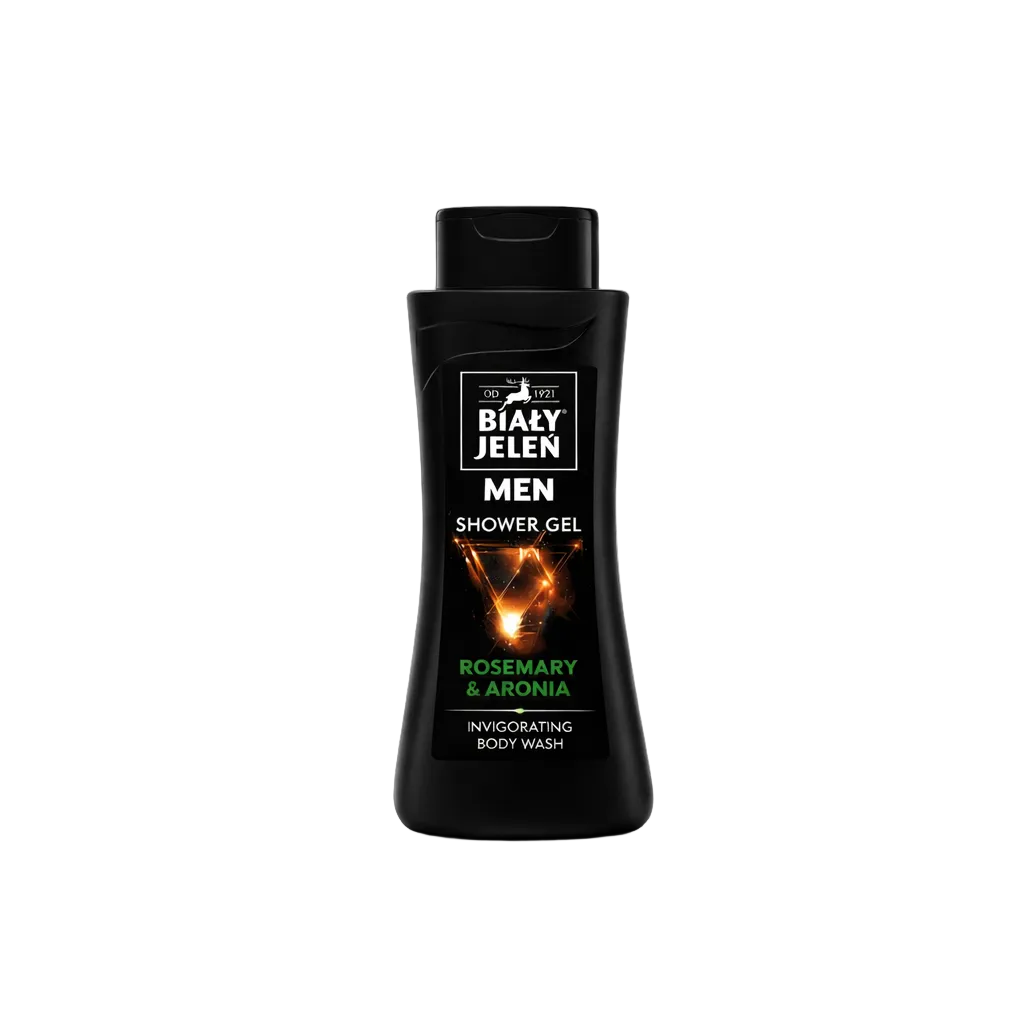 Biały Jeleń Men invigorating shower gel with rosemary and aronia, 300 ml