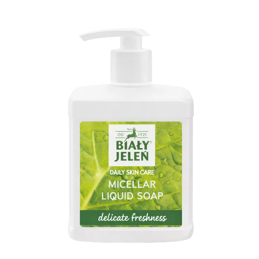 Biały Jeleń Daily Skin Care micellar liquid soap in a pump bottle