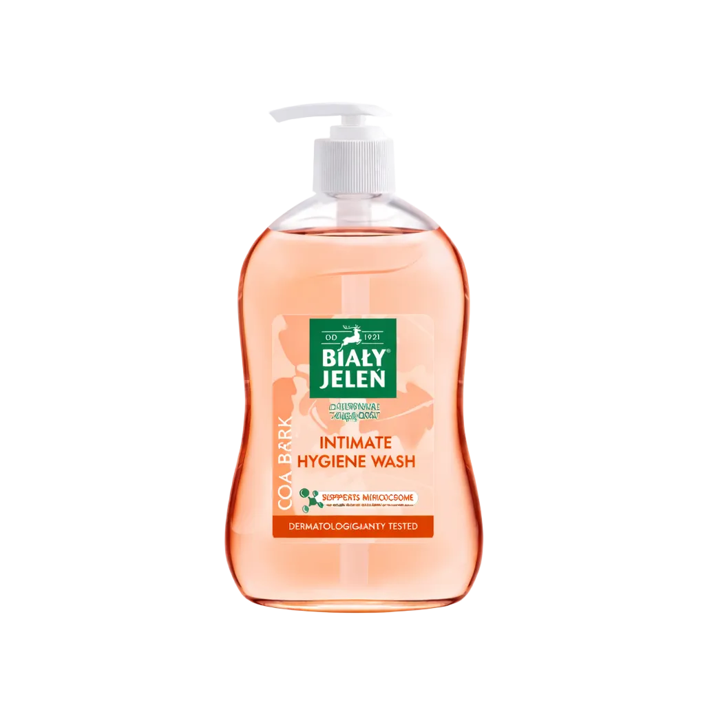 Biały Jeleń intimate hygiene wash with cocoa bark extract supporting the natural microbiome