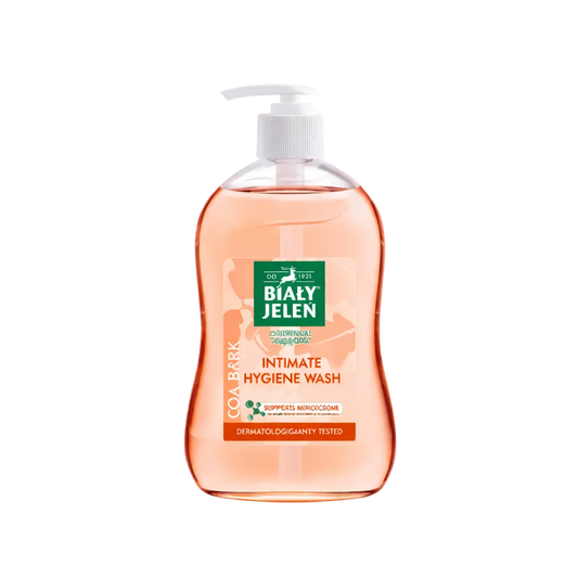 Biały Jeleń intimate hygiene wash with cocoa bark extract supporting the natural microbiome