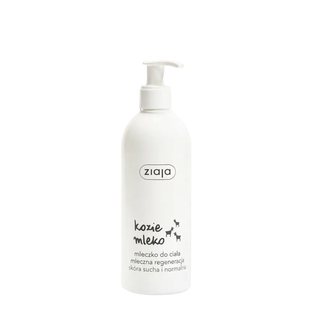 Ziaja Milky Regeneration moisturising body lotion in a pump bottle
