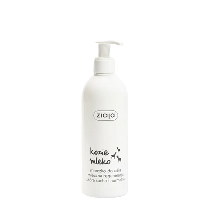 Ziaja Milky Regeneration moisturising body lotion in a pump bottle