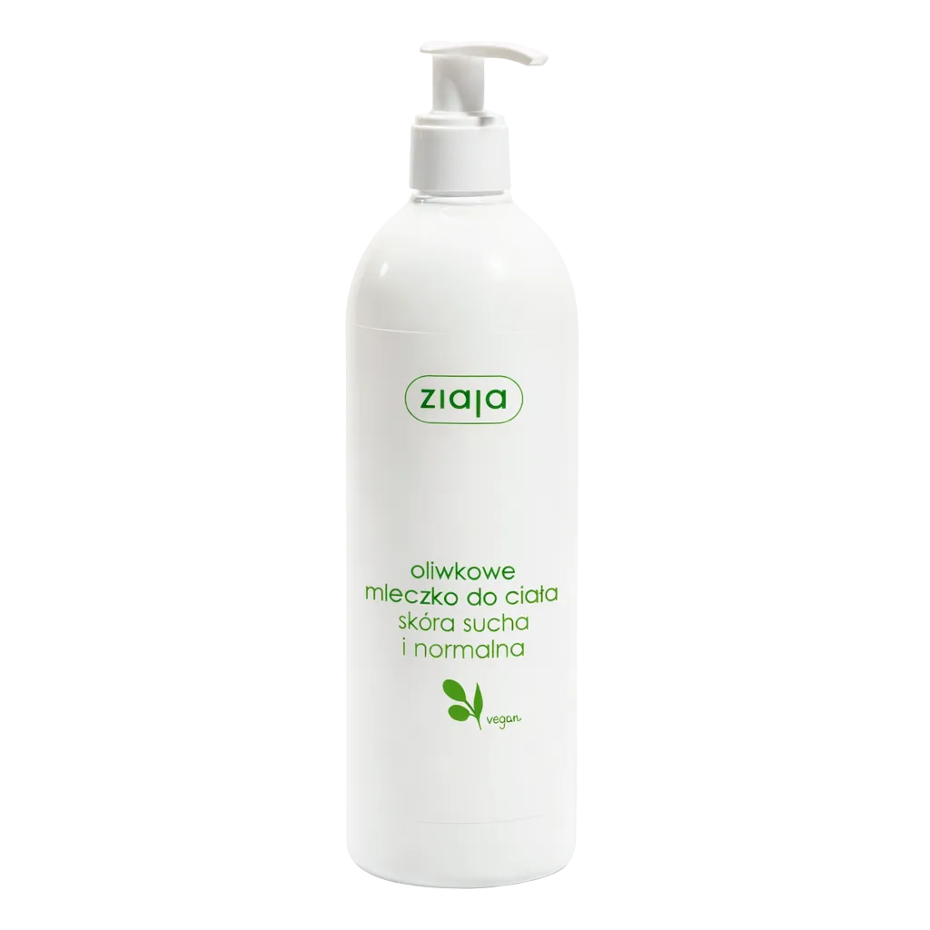 Ziaja moisturising olive body lotion in a pump bottle
