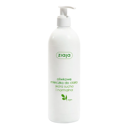 Ziaja moisturising olive body lotion in a pump bottle