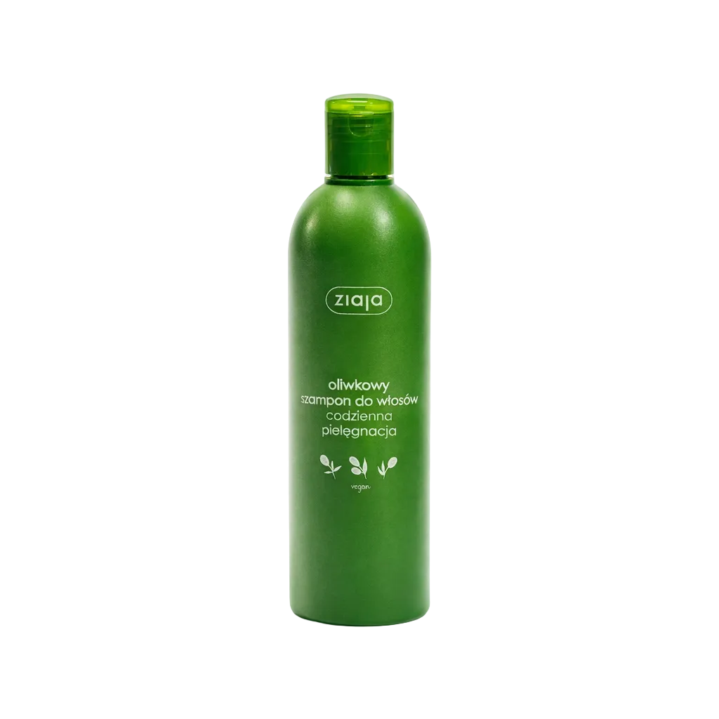 Ziaja Olive Daily Care shampoo in a green bottle