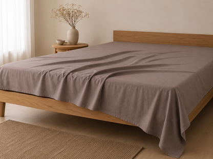 Luxury Cotton Flat Bed Sheet – Coffee Brown